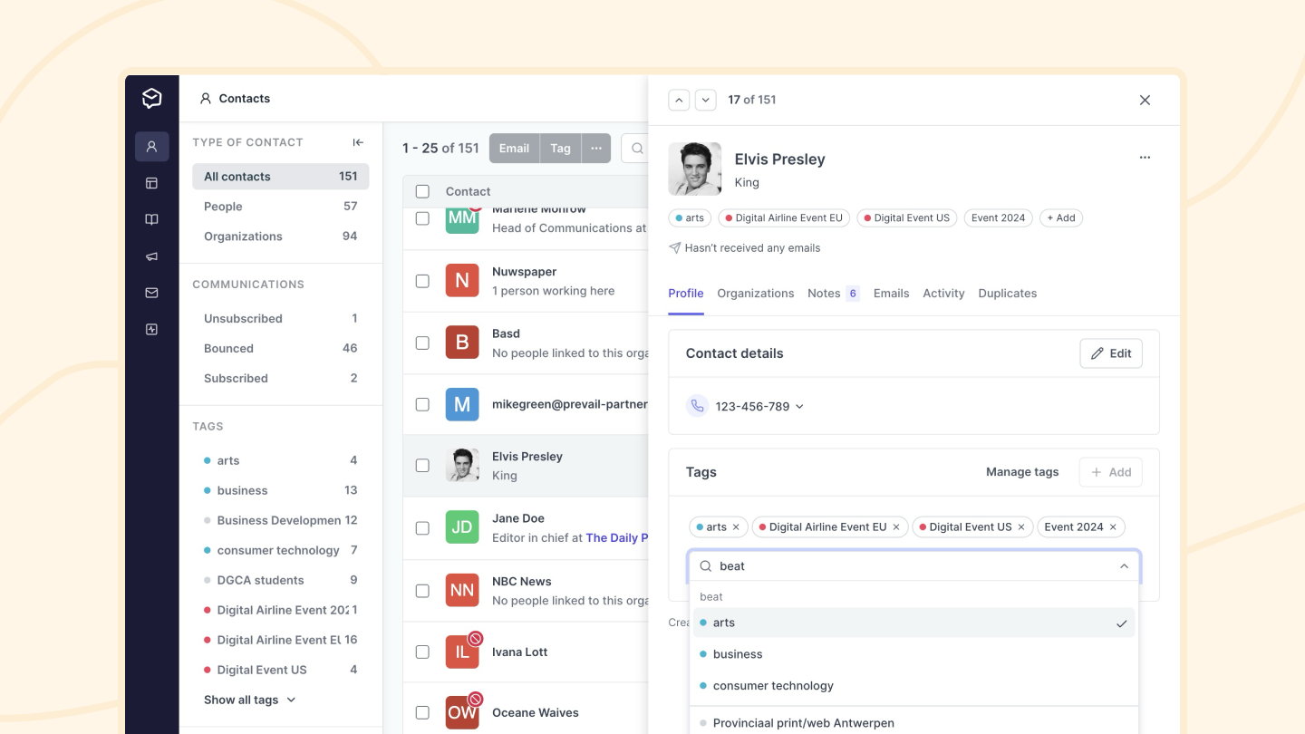 Manage contact tags better with tag groups